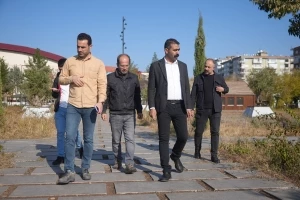 Eş Başkan Hatun, devri yapılan Millet Bahçesi’nde incelemelerde bulundu
