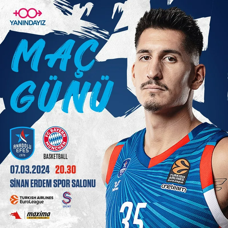 ANADOLU EFES, TURKISH AIRLINES EUROLEAGUE’DE BAYERN MÜNİH’İ AĞIRLIYOR