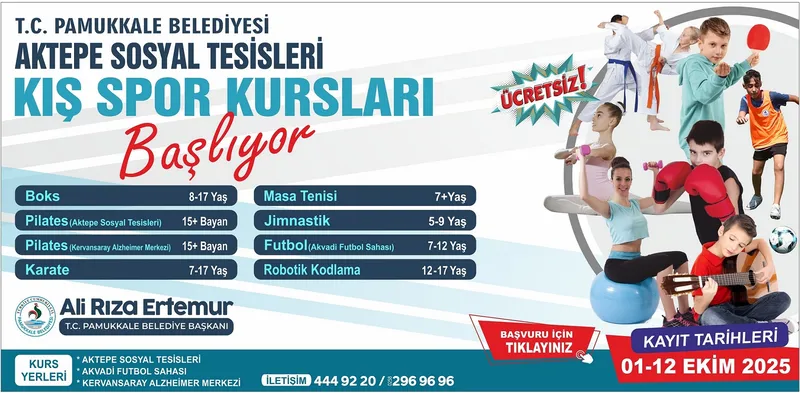 PAMUKKALE BELEDİYESİ KIŞ SPOR KURSLARI BAŞLIYOR