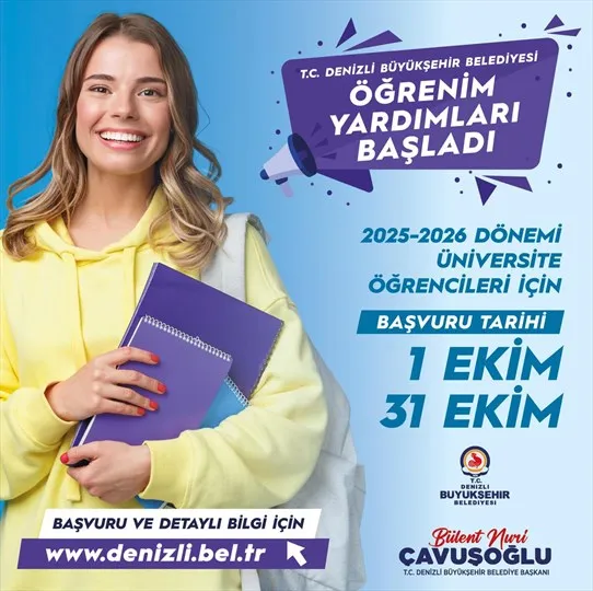 Denizli Büyükşehir’den üniversite öğrencilerine öğrenim desteği