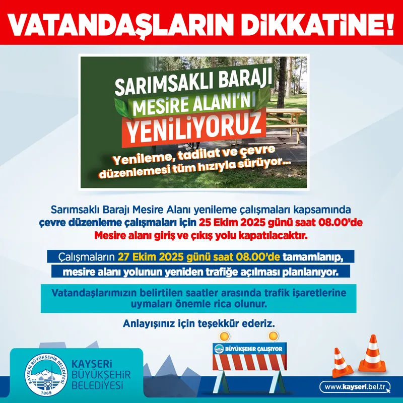 Sarımsaklı Barajı Mesire Alanı