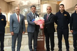 İtfaiye Müdürlüğünden, Belediye Başkanımız Bekir Aksun’a ziyaret