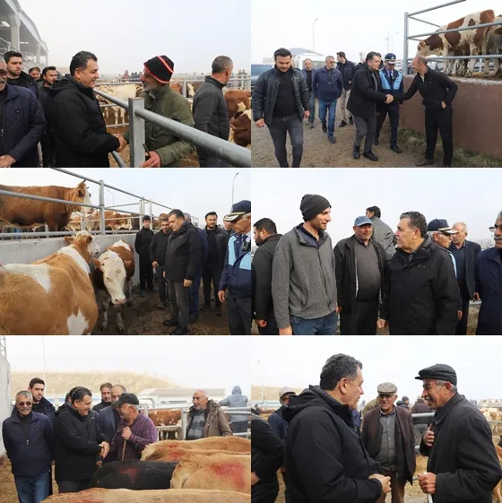 Başkan Demir Hayvan Pazarında Üreticilerle Buluştu