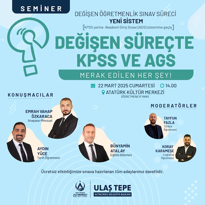 ALTINORDU BELEDİYESİ GENÇLERE YENİ SİSTEMİ ANLATACAK