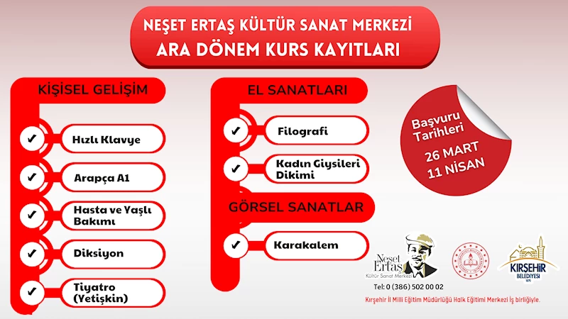 ARA DÖNEM KURS KAYITLARI BAŞLADI
