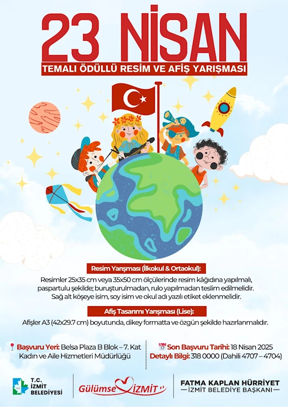 İZMİT BELEDİYESİNDEN 23 NİSAN’A ÖZEL ÖDÜLLÜ YARIŞMALAR!