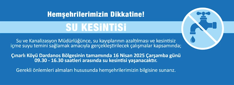 Su Kesintisi Duyurusu