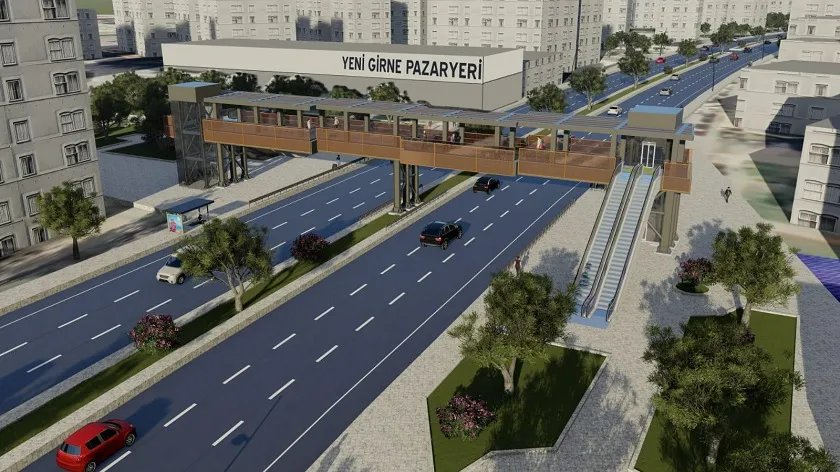 Yeni Girne Caddesi’nde güvenli yaya ulaşımı