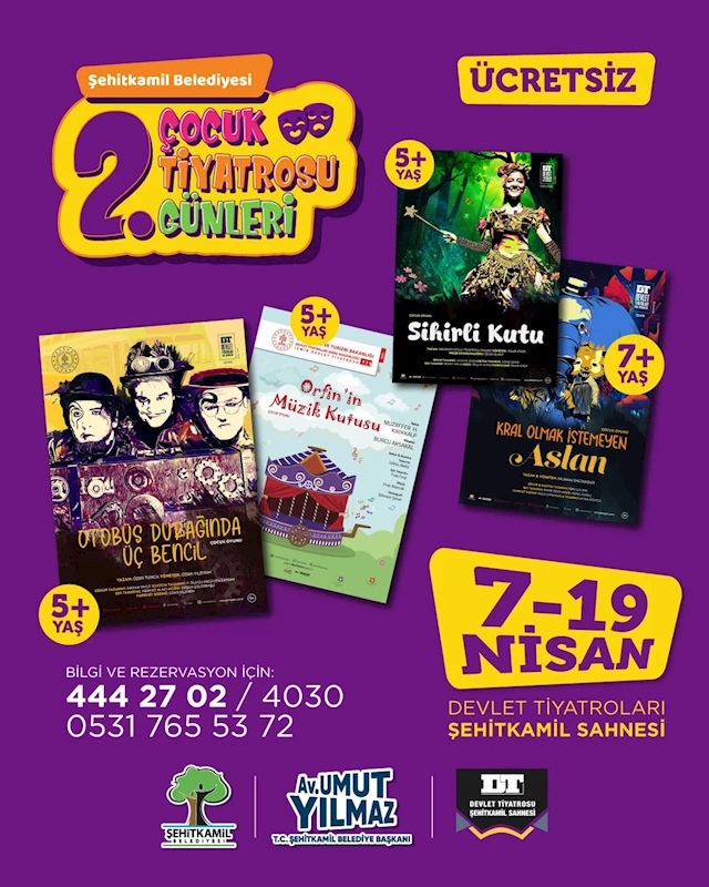 ŞEHİTKAMİL’DE 2. ÇOCUK TİYATROSU GÜNLERİ BAŞLIYOR