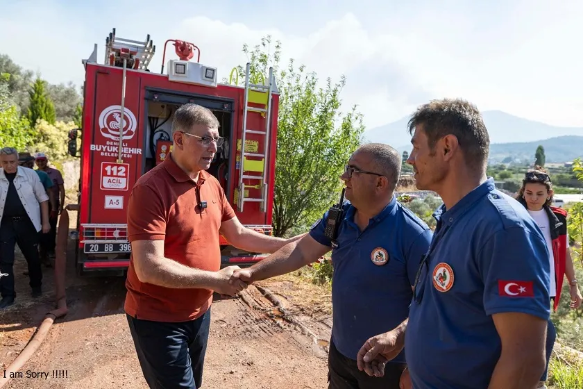 Başkan Tugay yangın bölgesini inceledi