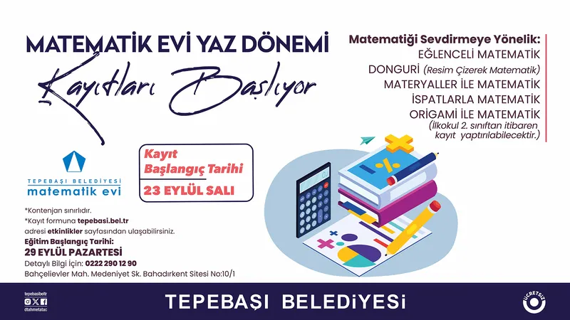 MATEMATİK EVİ GÜZ DÖNEMİ KAYITLARI BAŞLIYOR