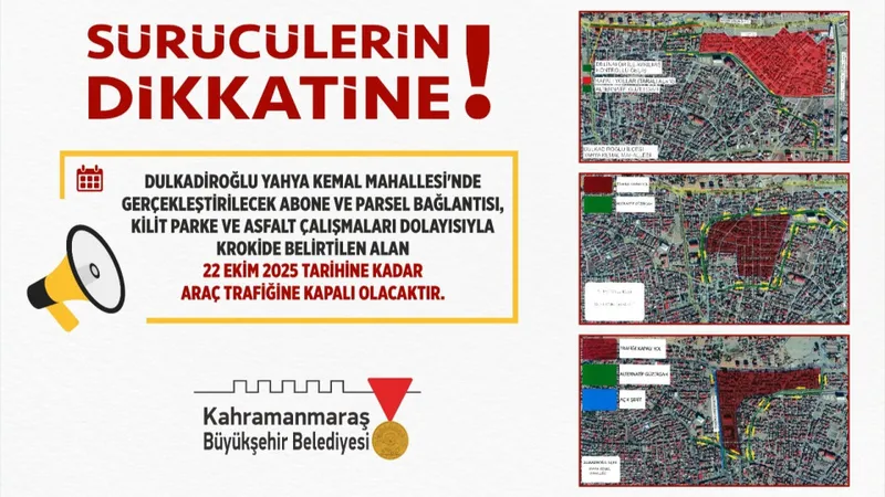 Yahya Kemal Mahallesi’nde Altyapı İçin Trafiğe Geçici Düzenleme