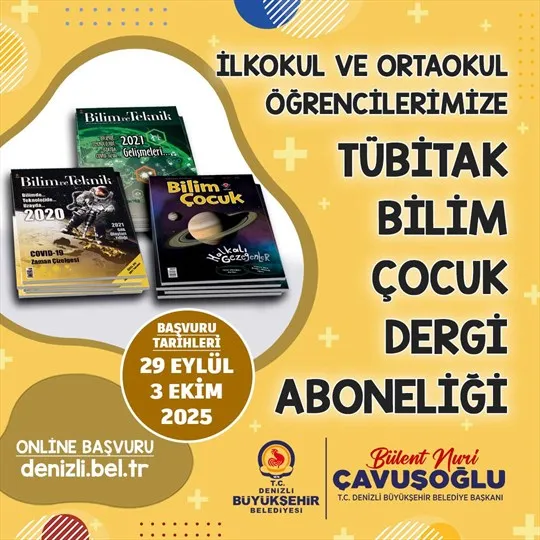 Denizli Büyükşehir’den öğrencilere ücretsiz bilim dergisi aboneliği