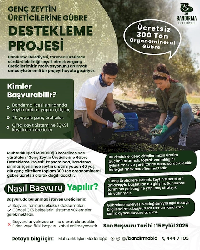 GENÇ ÜRETİCİLERE DESTEK, ZEYTİN’E BEREKET!