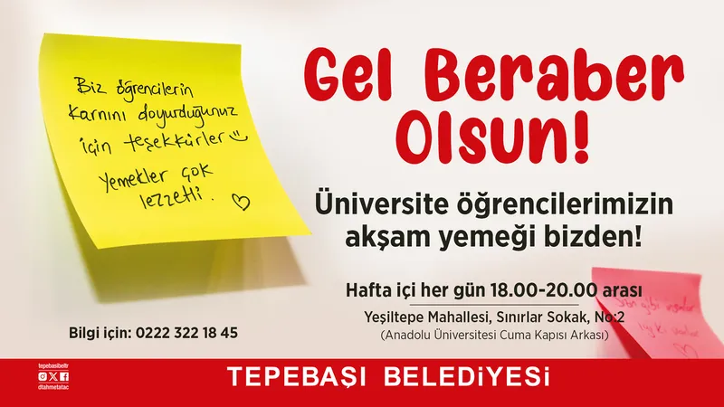 ÜNİVERSİTE ÖĞRENCİLERİNE AKŞAM YEMEĞİ İKRAMI BAŞLADI